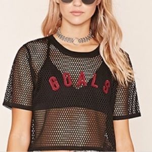 GOALS mesh cropped tee